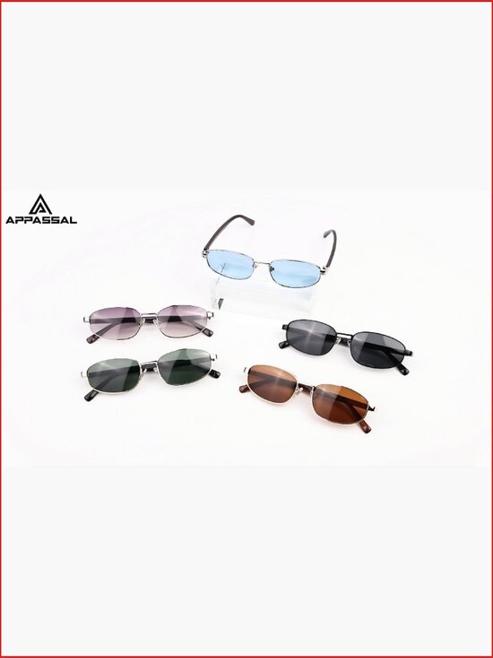 Retro 90s Polarized Oval Rectangle Sunglasses for Women Men Y2k Hexagon Sunnies main image 7